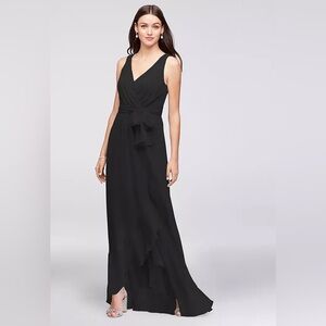 NWT David’s Bridal Ruffle-Trim Chiffon Faux-Wrap Bridesmaid Dress Size 20